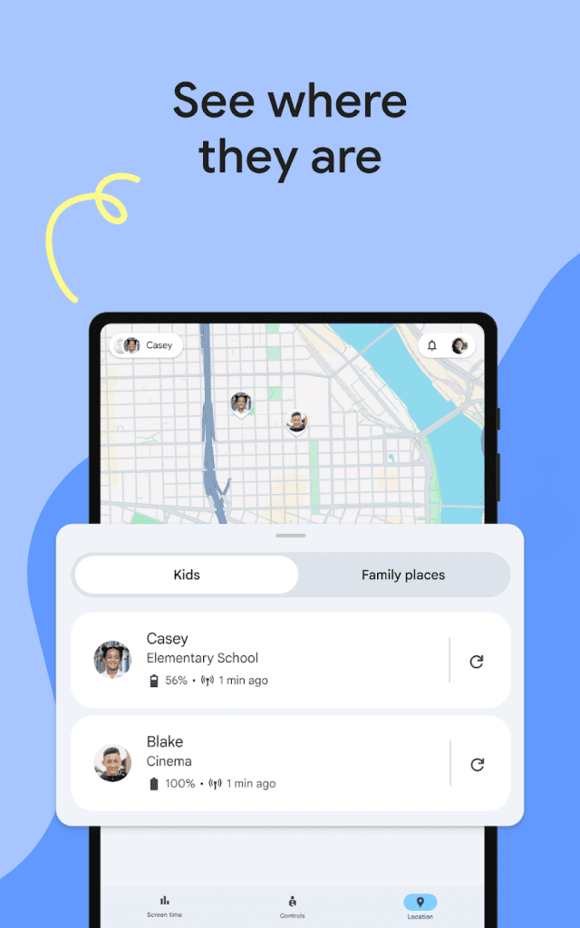 مشاهده موقعیت مکانی کودک با GPS
